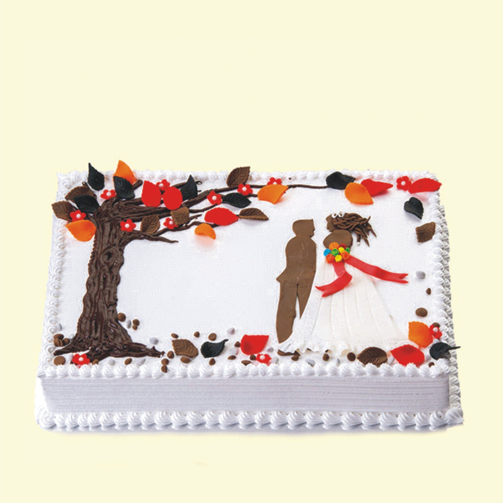 RECTANGLE WEDDING FANCY CAKE-16