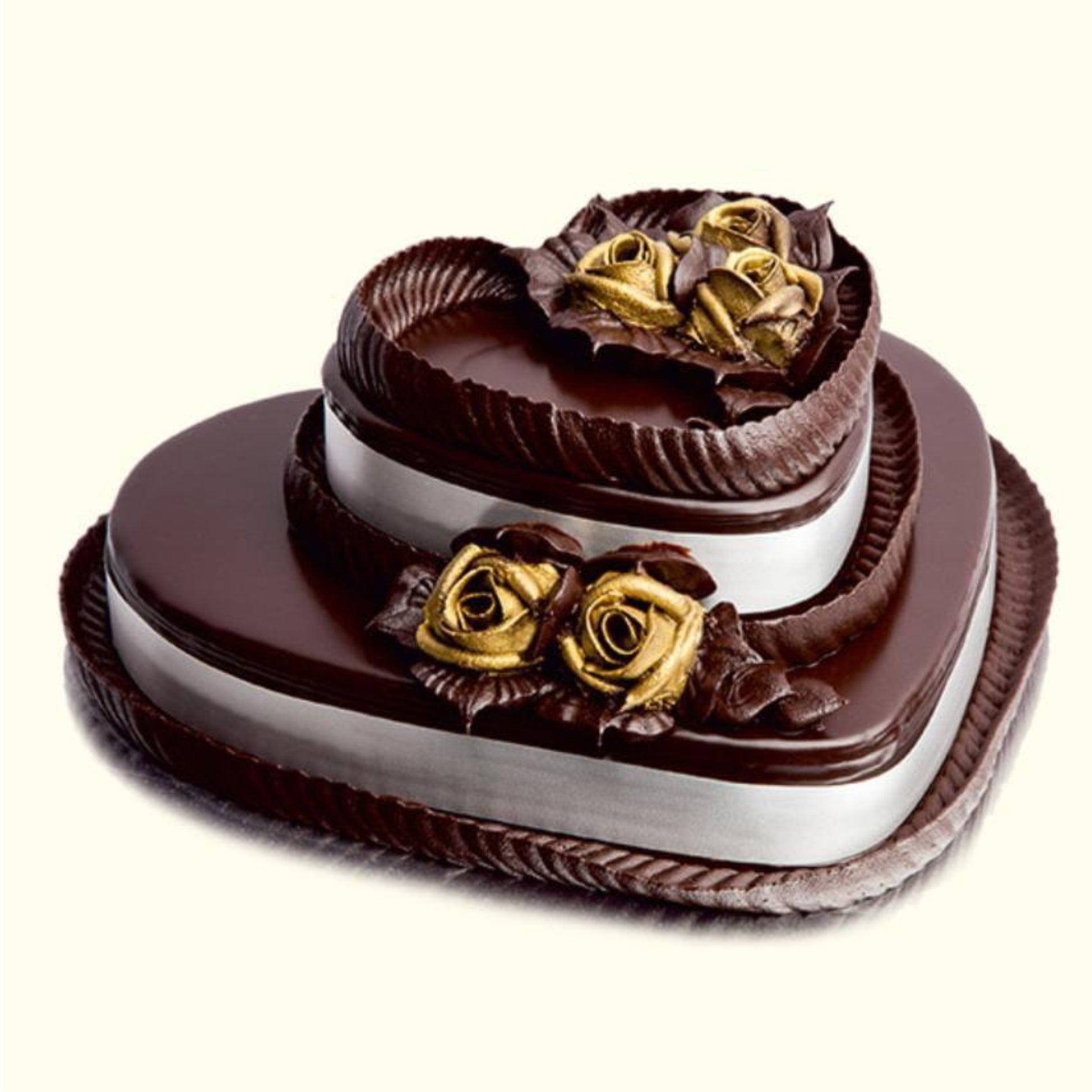 HEART SHAPE DOUBLE LAYER WEDDING FANCY CAKE-63