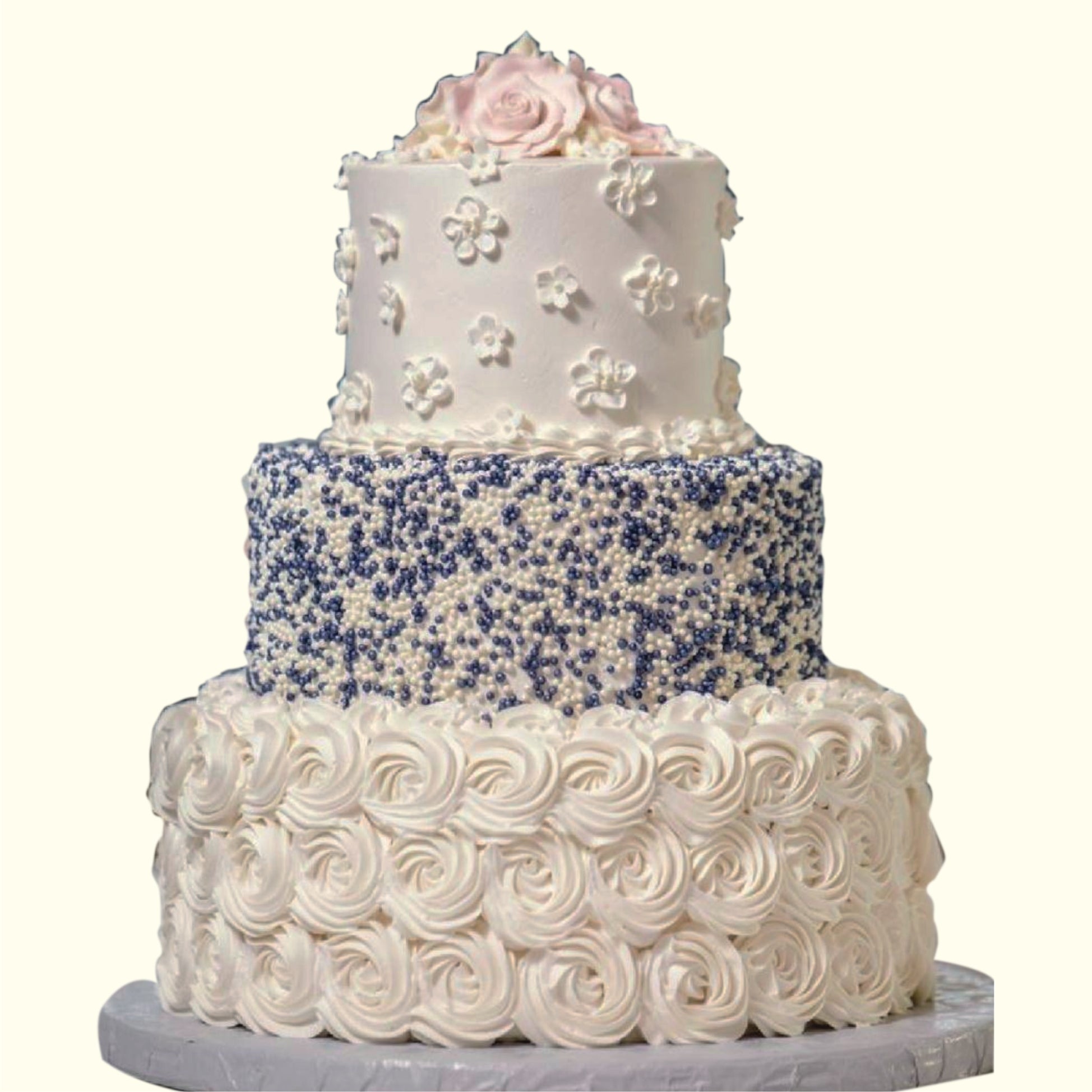 THREE LAYER WHITE COLOUR FANCY CAKE-89