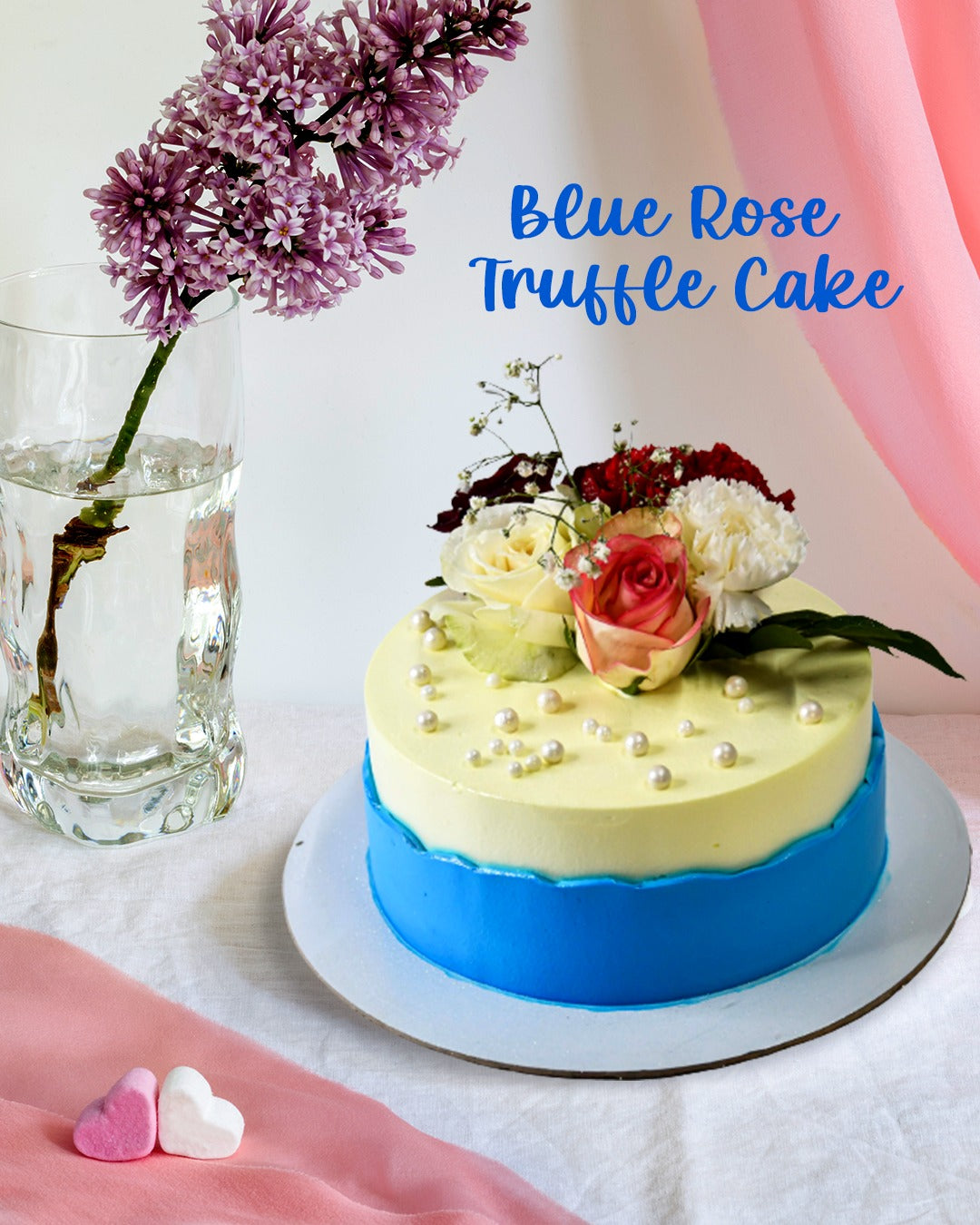 Blue Rose Truffle Cake