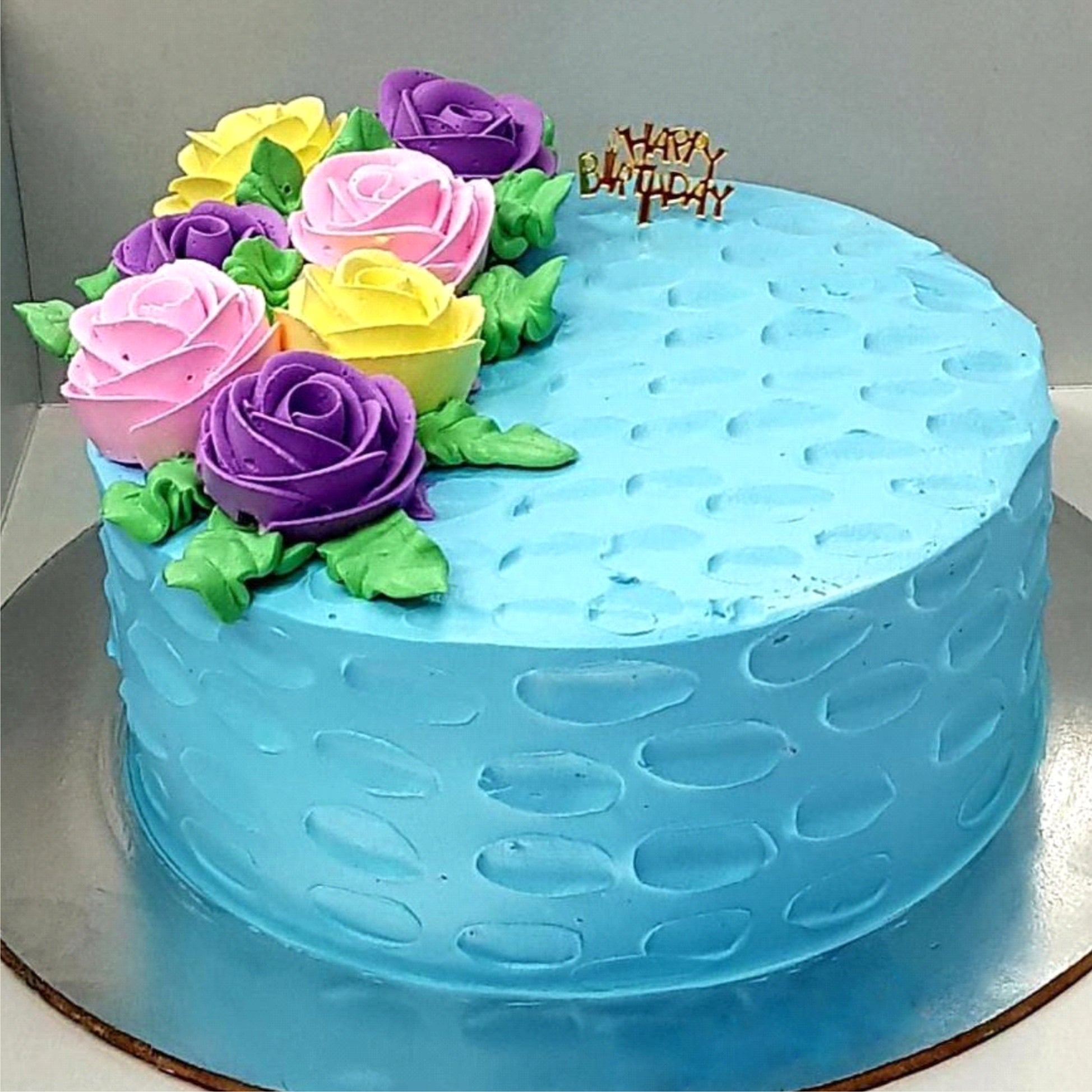 Floral Appliqué Cake Design