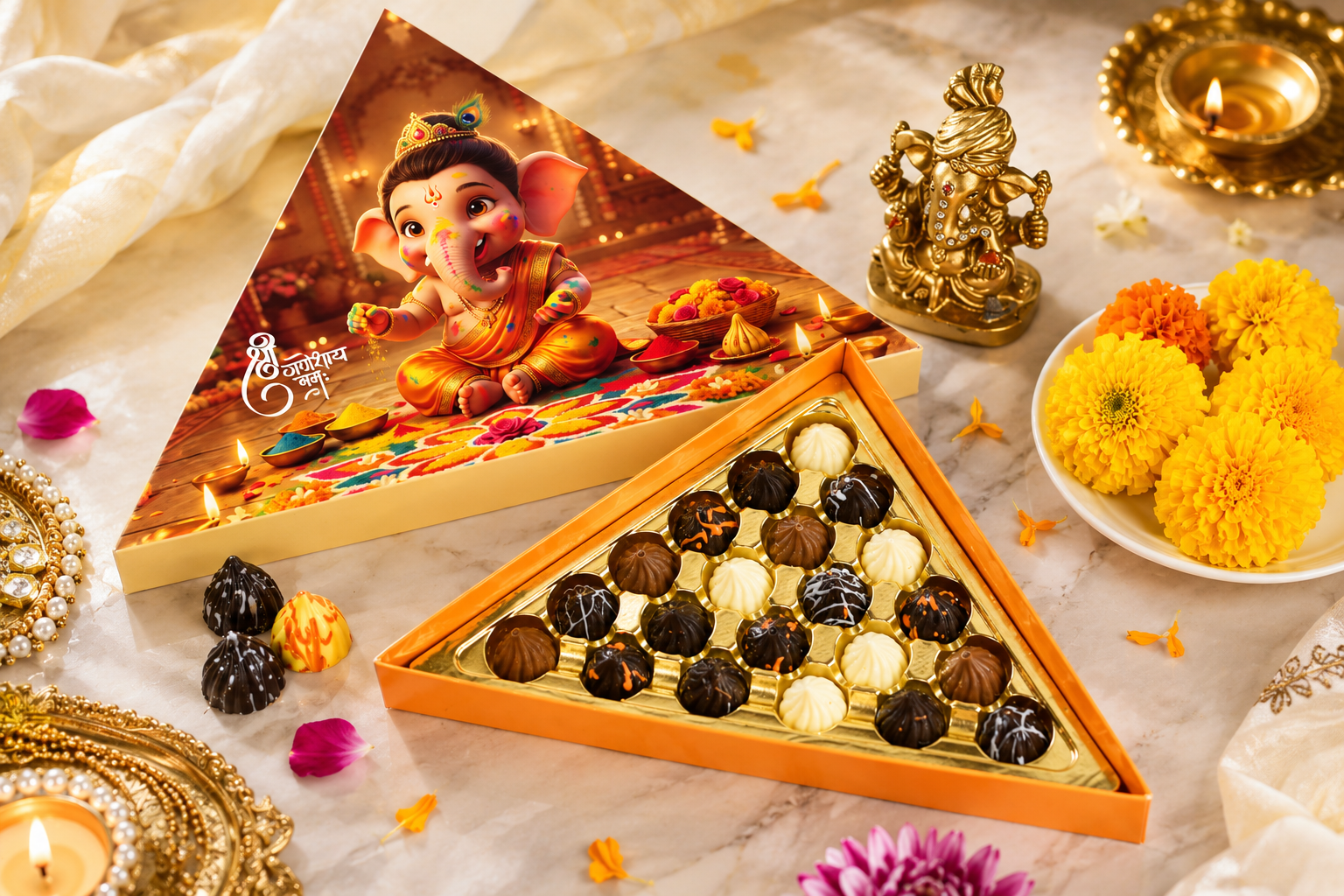 Chocolate Coconut Modak Box 21 PC