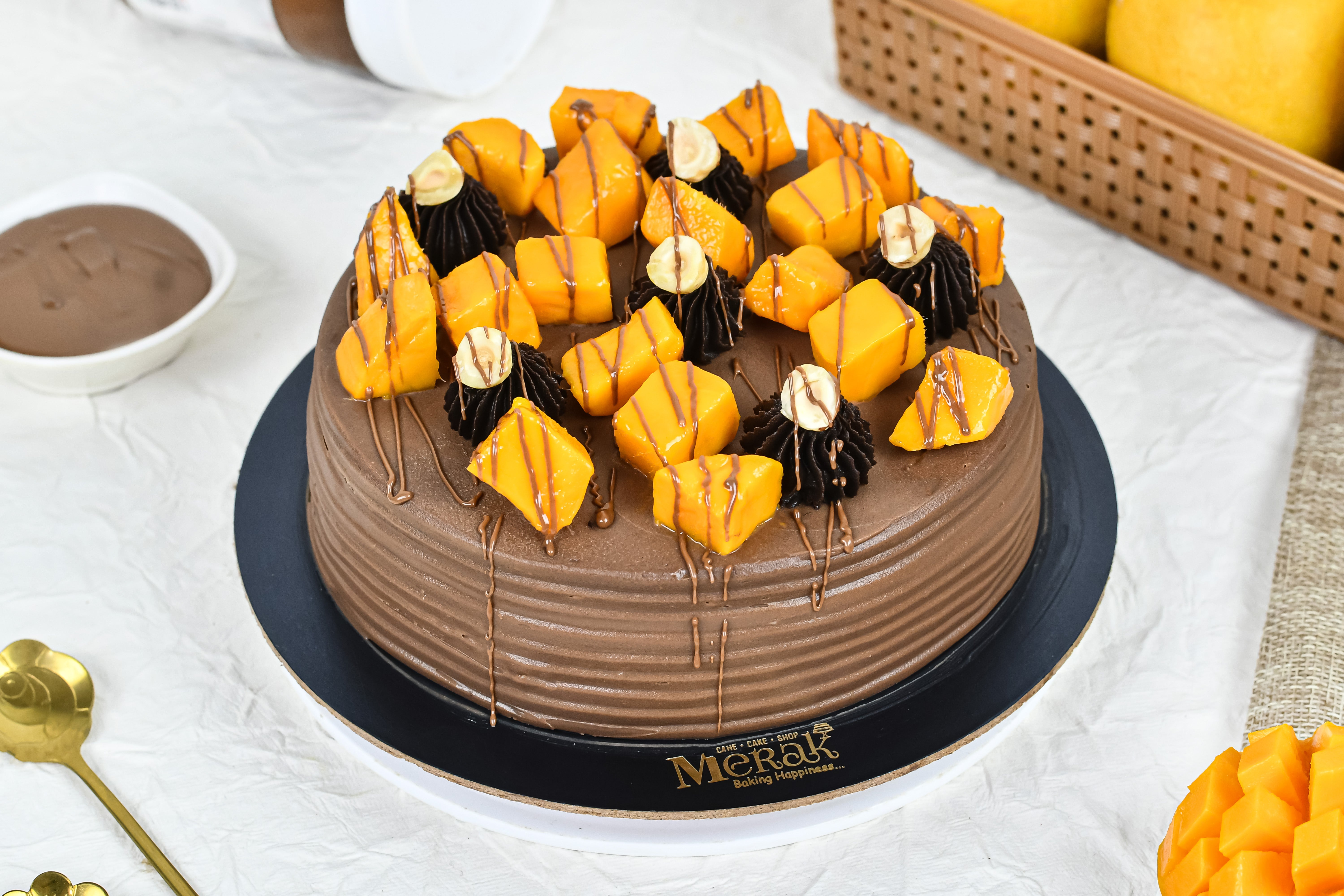 Mango Nutella Chocolate Cake