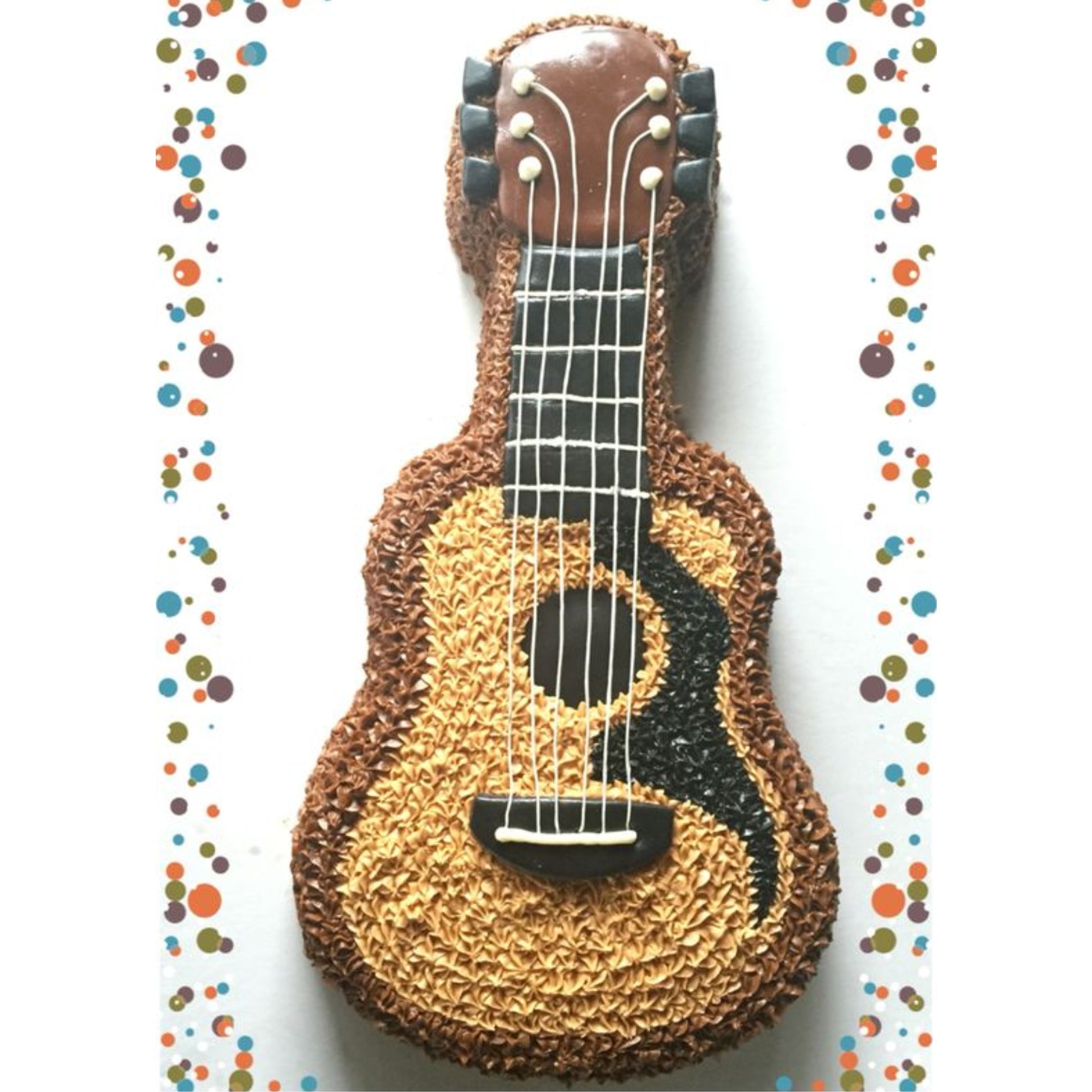 3D Electric Guitar Cream Fondant Cake, - Just Bake