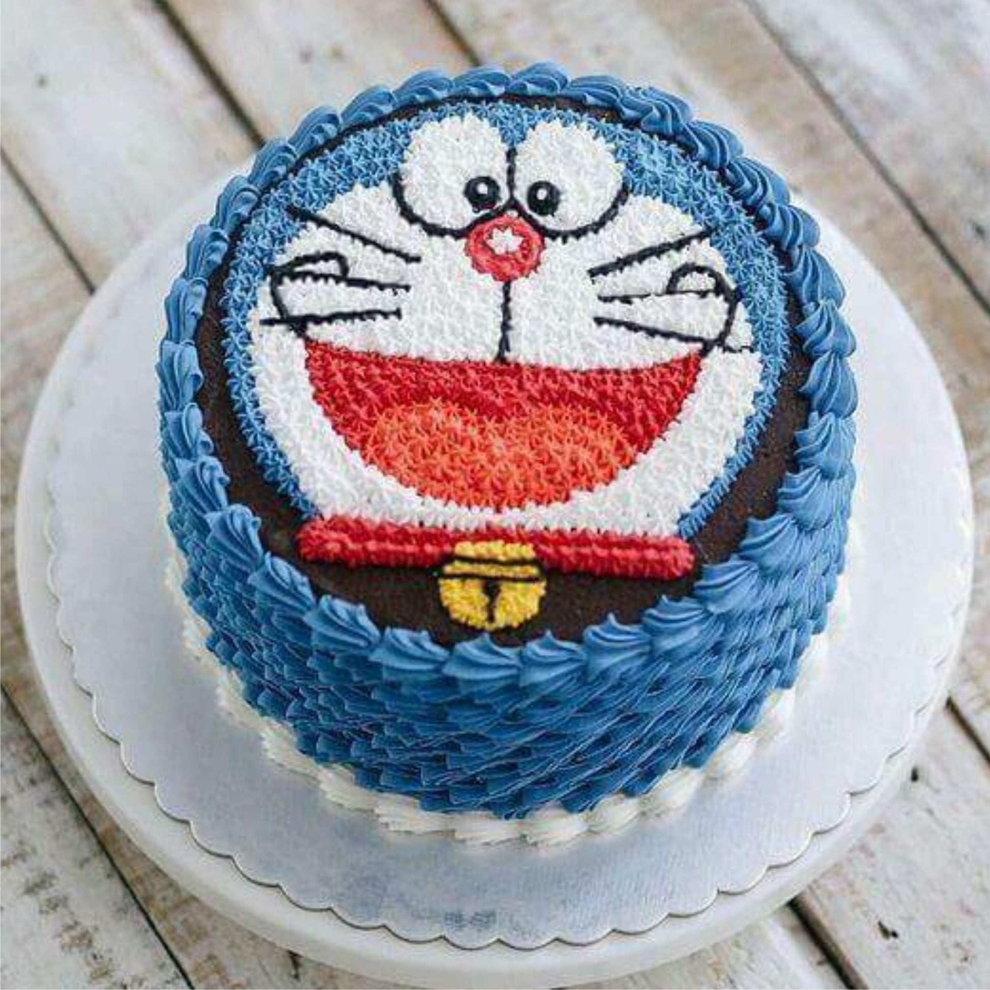 Doraemon Round Shaped Photo Cake