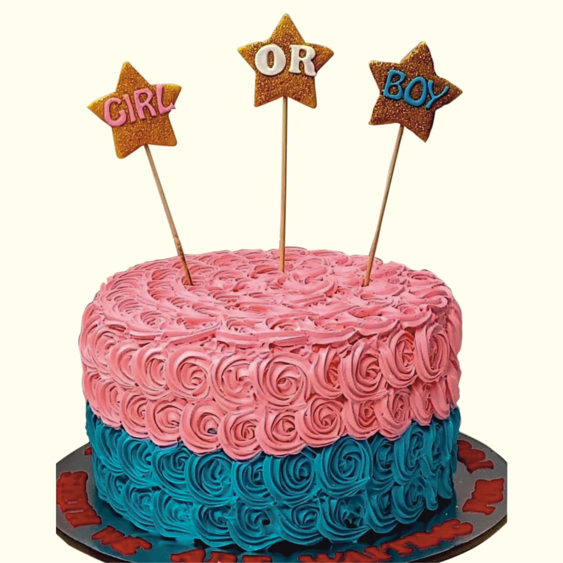 GENDER REVEAL FANCY CAKE-A56