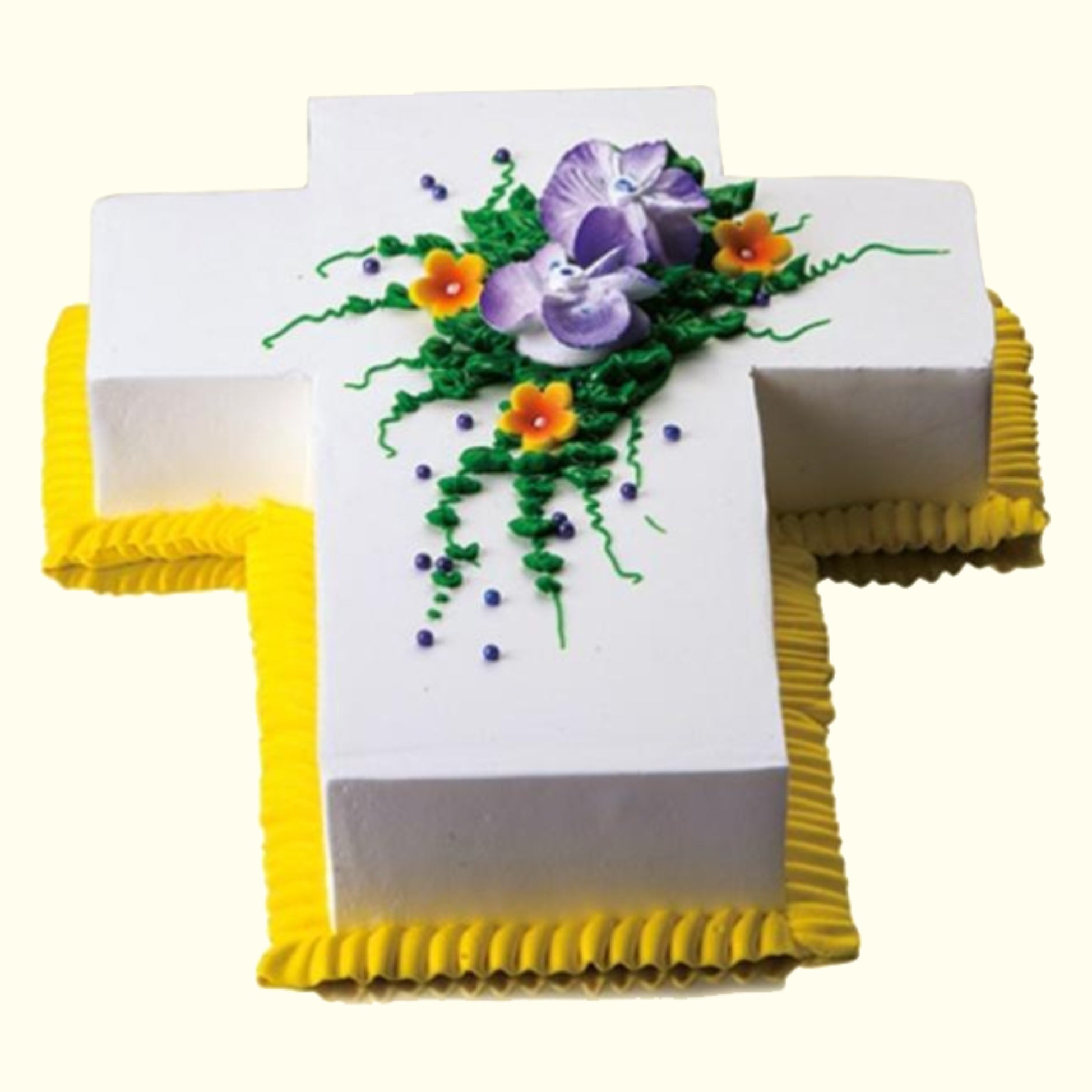 WHITE PLUS SHAPE FANCY CAKE-A65