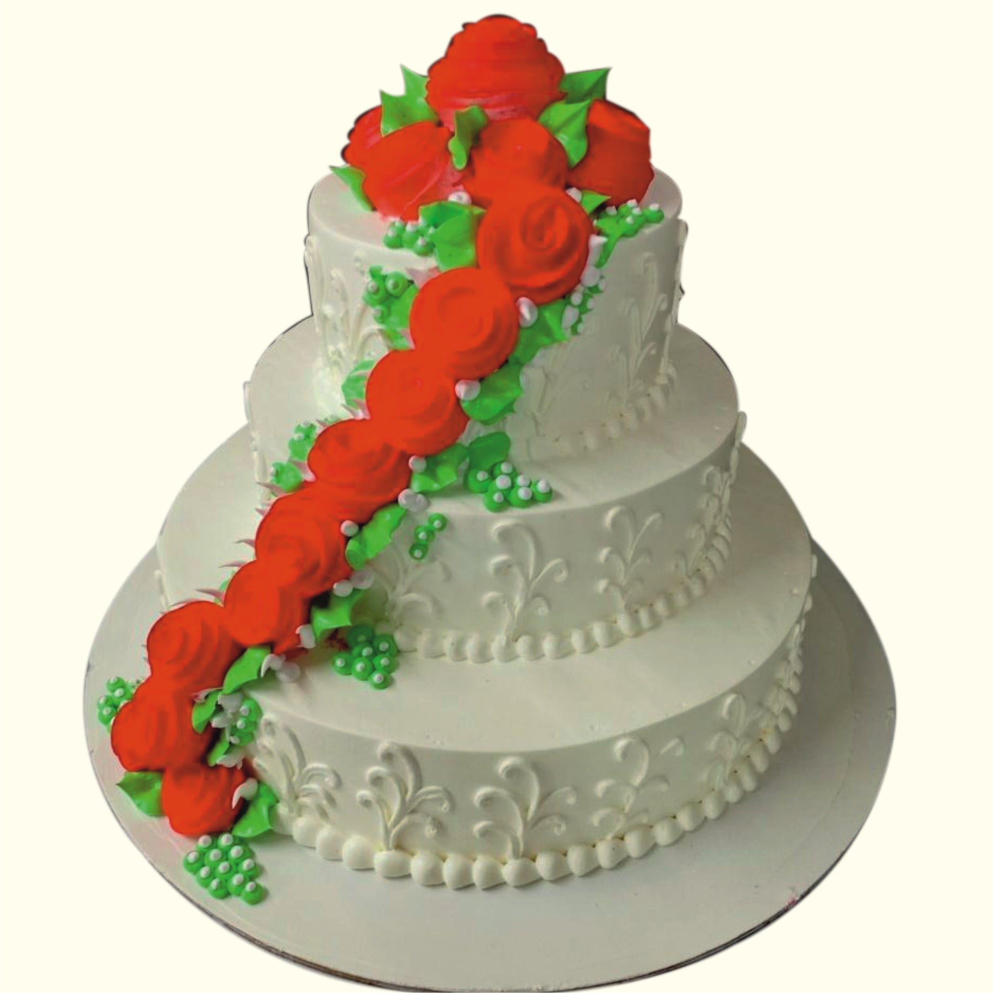 Buy Teddy Rose Theme Fondant Cake Online in Delhi NCR : Fondant Cake Studio
