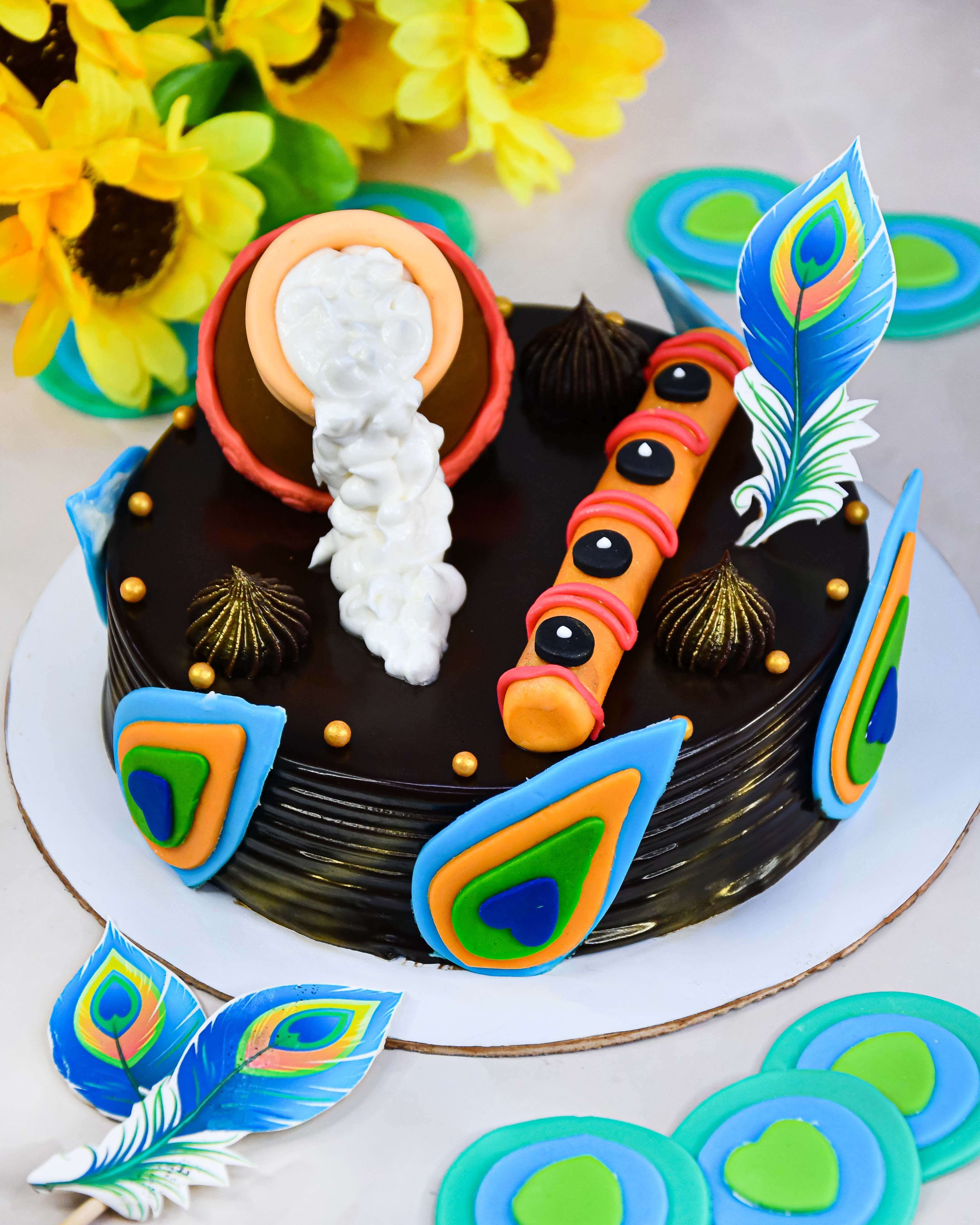 Krishna & Dahi Handi Theme Cake