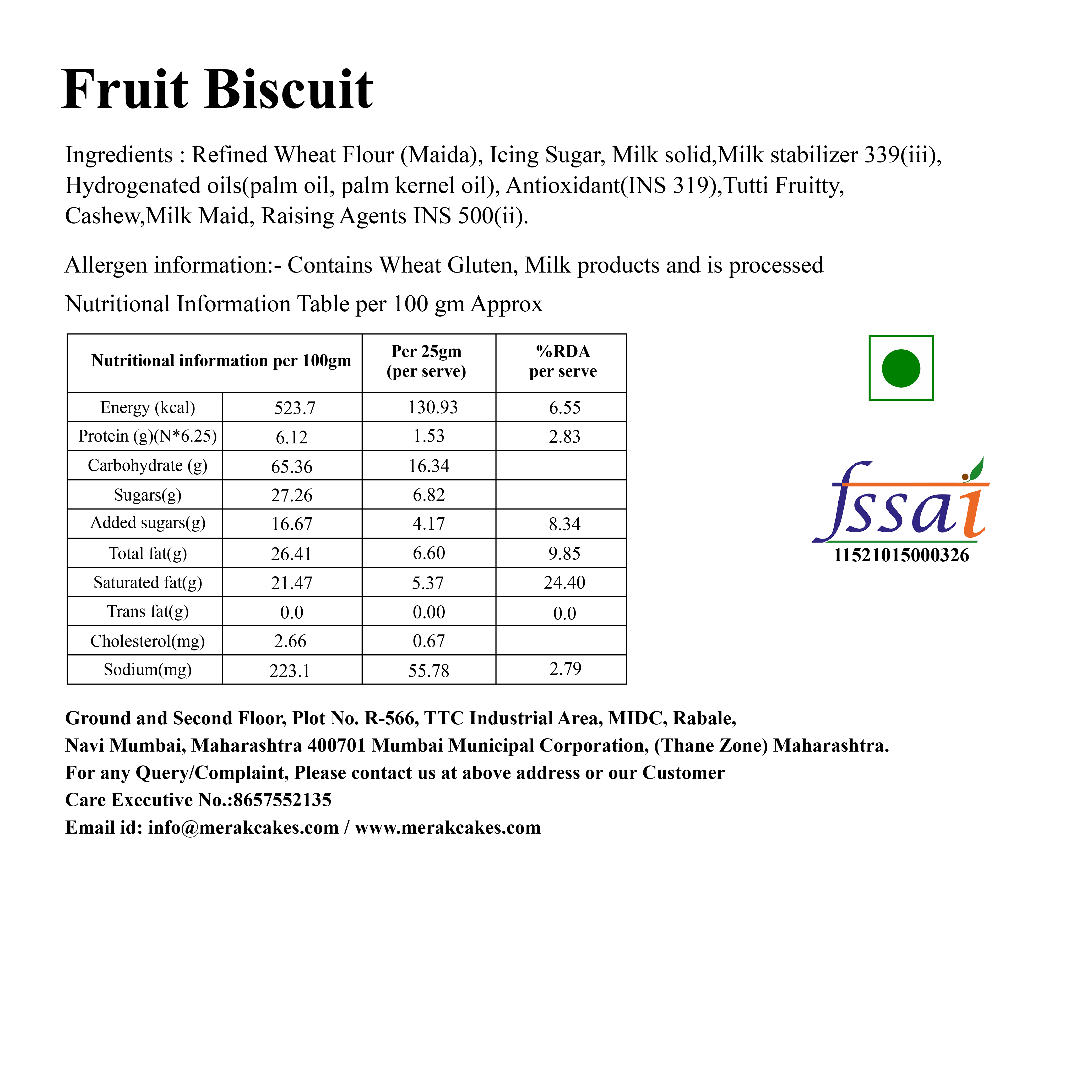 Fruit Biscuit 200 g