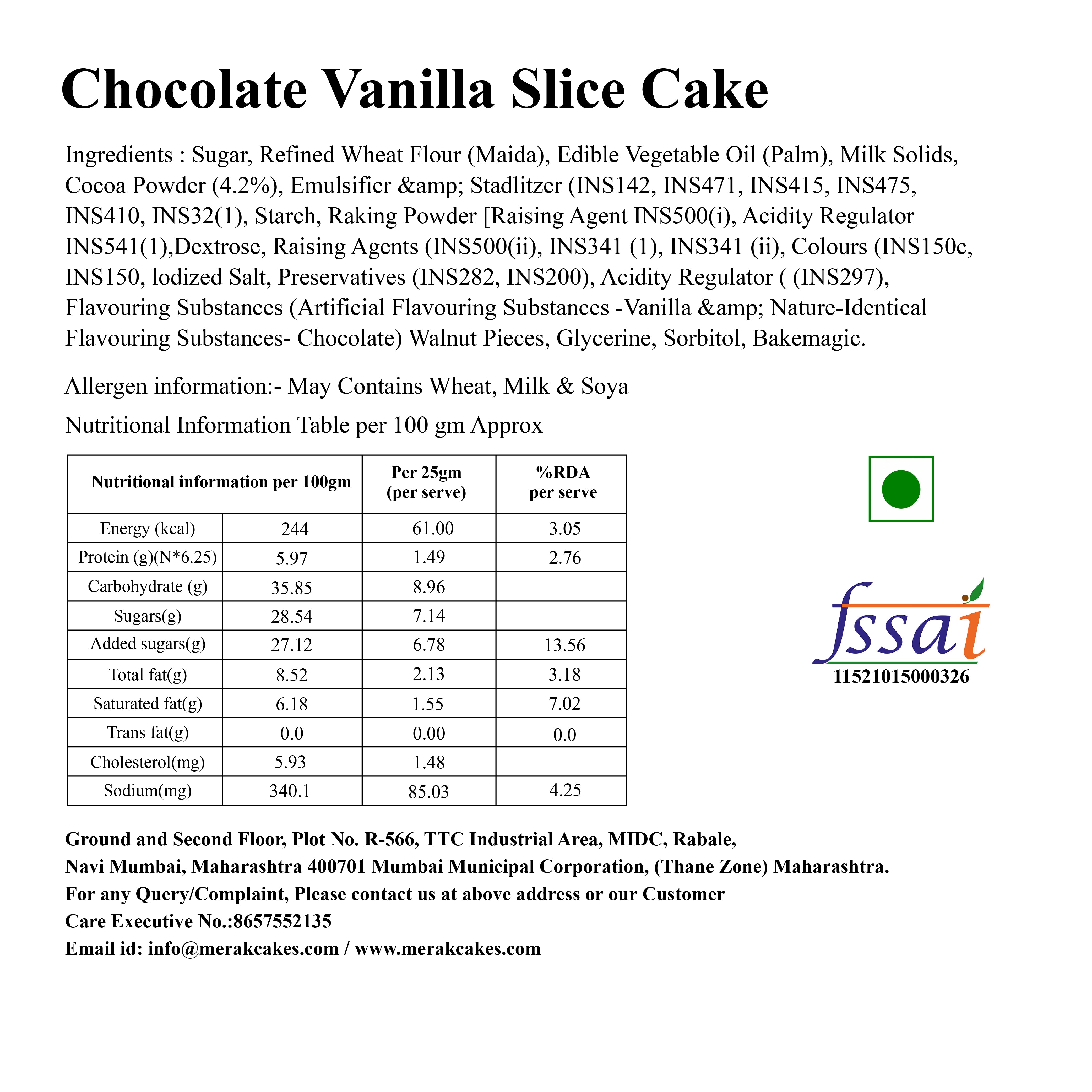 Chocolate Vanilla Slice Cake