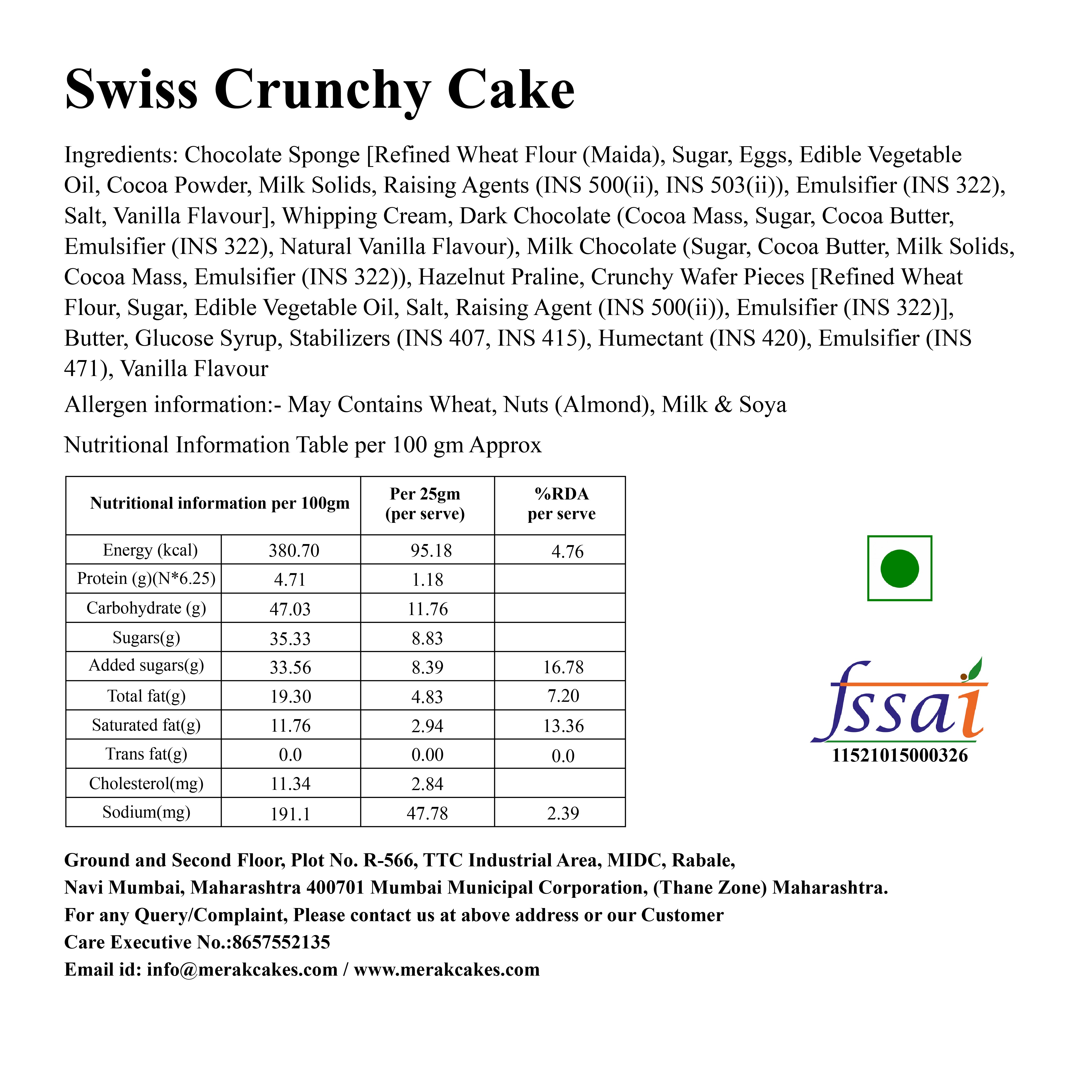 Swiss Crunchy Chocolate Cake