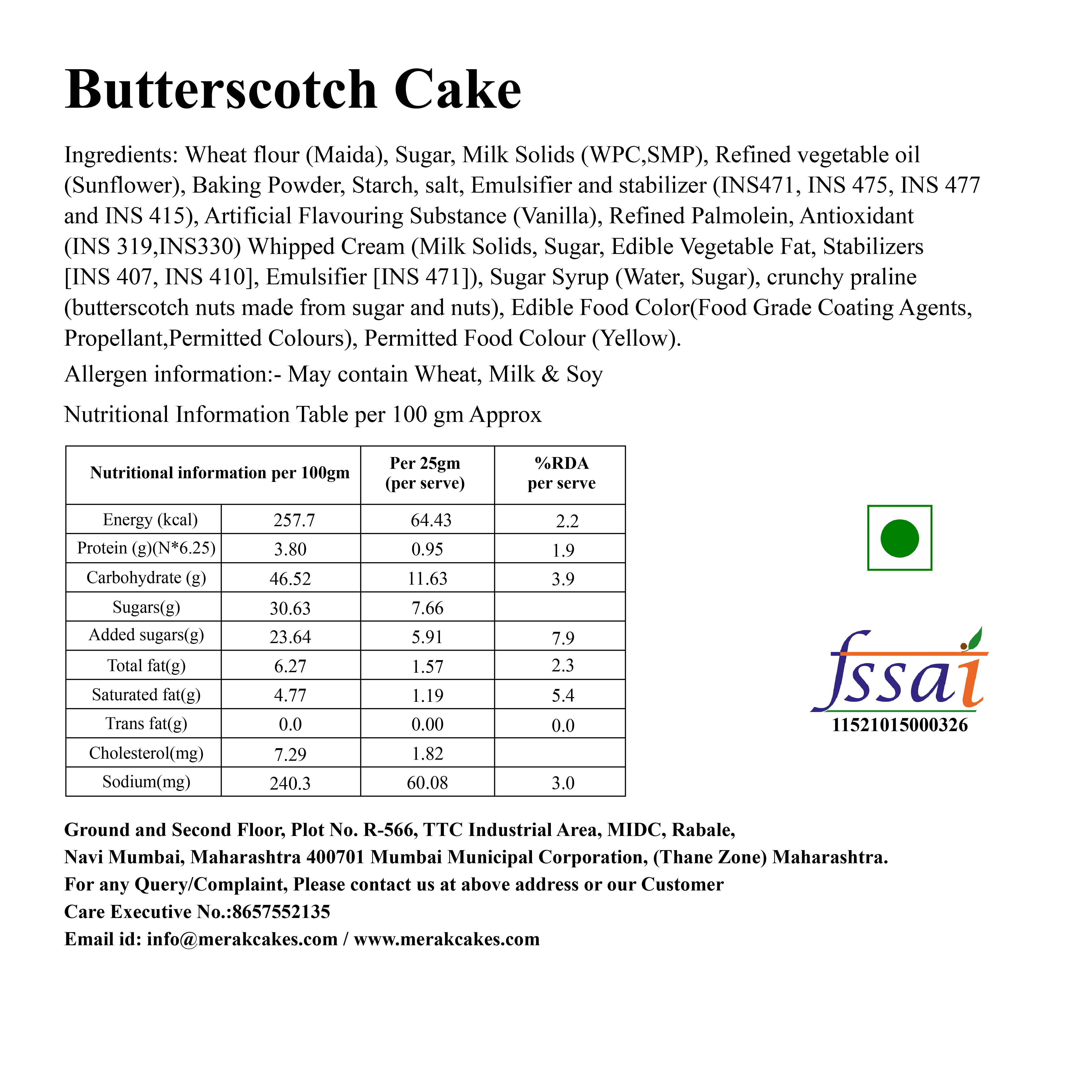 Butterscotch Cake