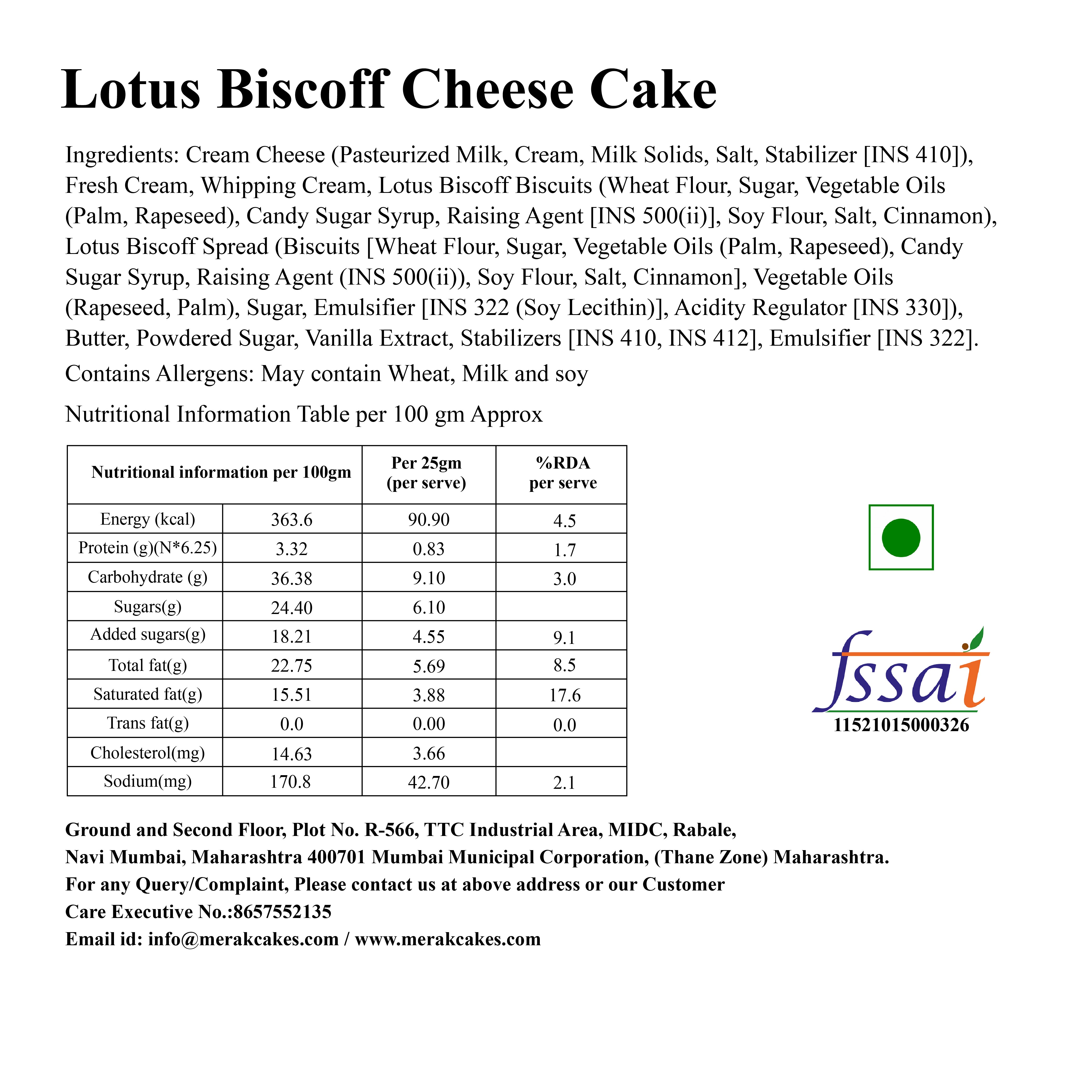 Lotus Biscoff Cheese Cake