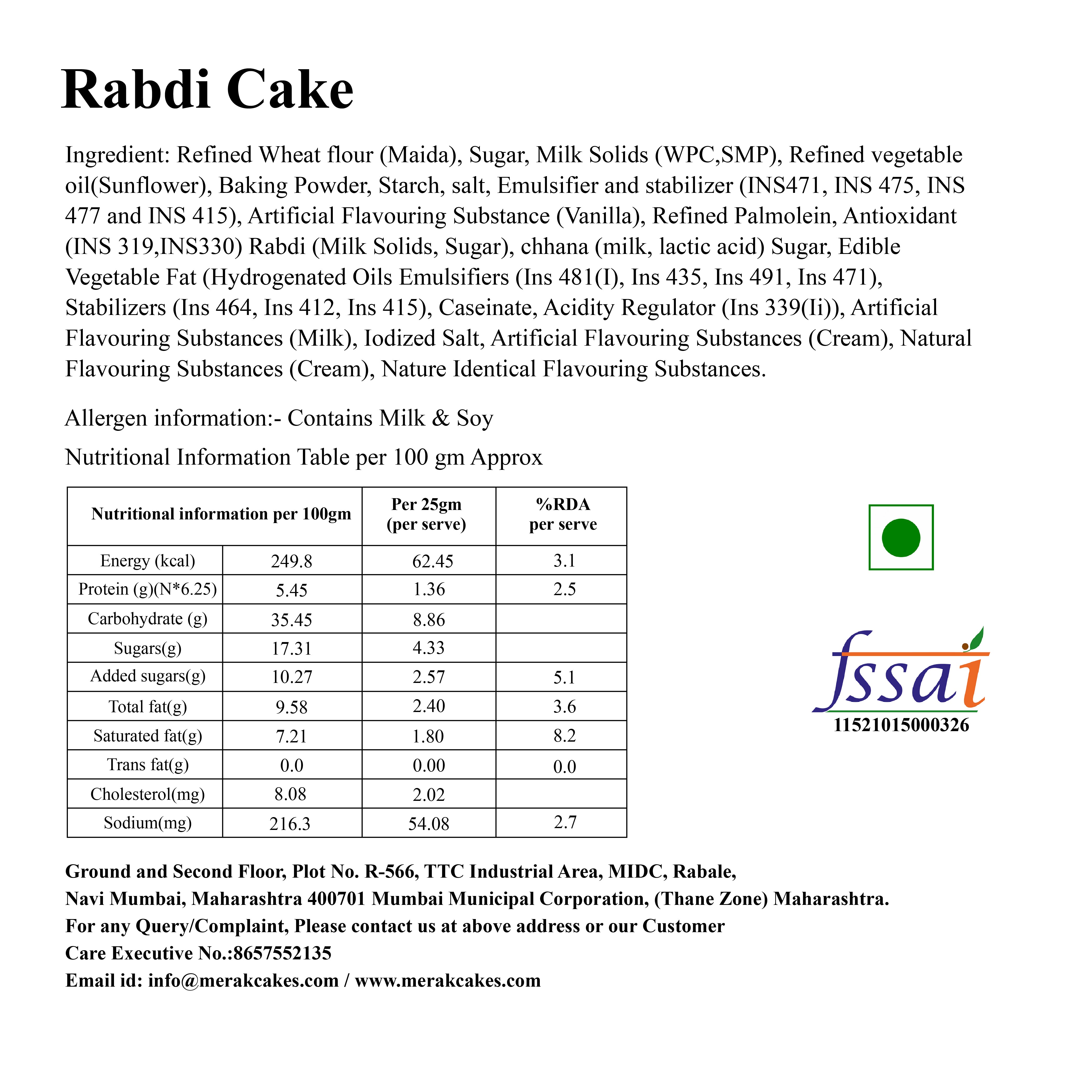 Rabdi Cake