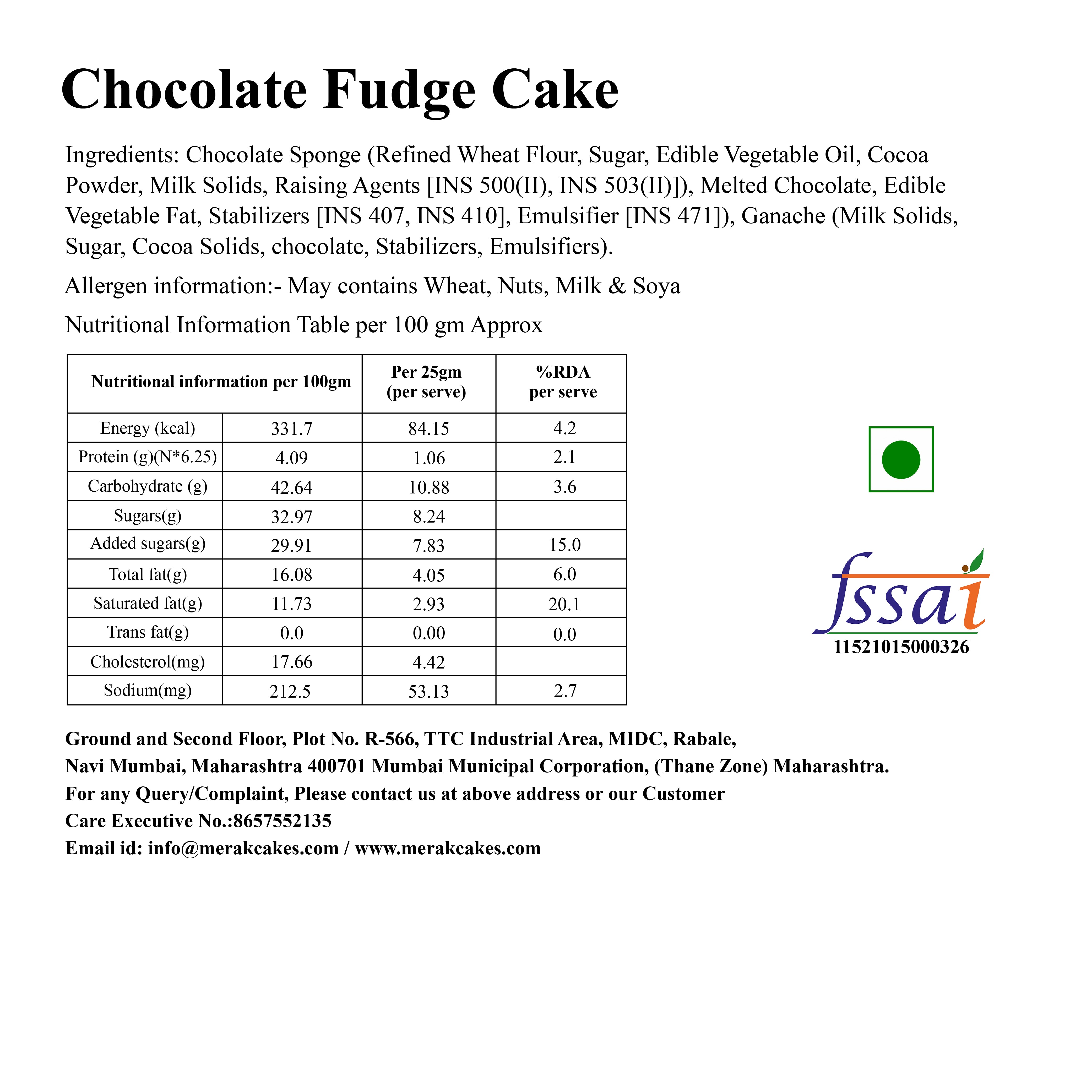 Chocolate Fudge Cake